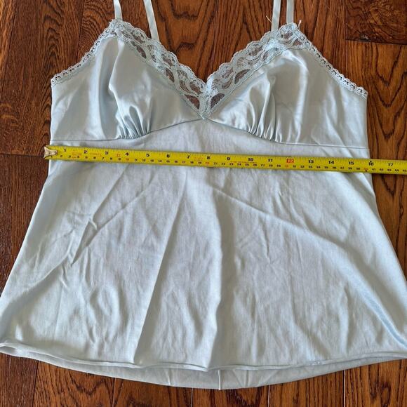 VTG Cami Ladies 38 Baby Doll Blue Lace Straps Coquette Feminine Romantic USA - Picture 9 of 12